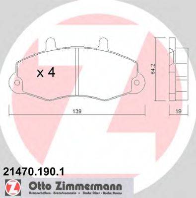 ZIMMERMANN 214701901 Комплект гальмівних колодок, дискове гальмо