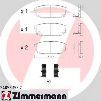 ZIMMERMANN 240581552 Комплект гальмівних колодок, дискове гальмо
