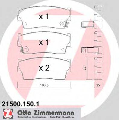 ZIMMERMANN 215001501 Комплект гальмівних колодок, дискове гальмо
