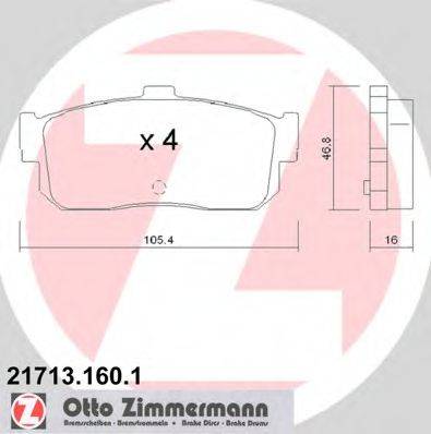 ZIMMERMANN 21713 Комплект гальмівних колодок, дискове гальмо