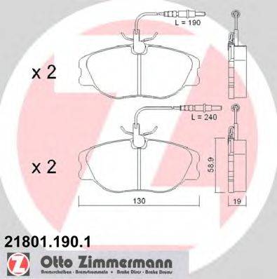 ZIMMERMANN 218011901 Комплект гальмівних колодок, дискове гальмо