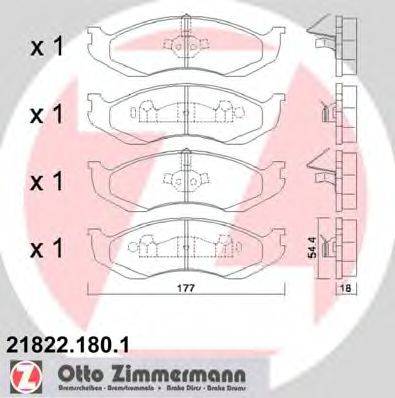 ZIMMERMANN 21823 Комплект гальмівних колодок, дискове гальмо
