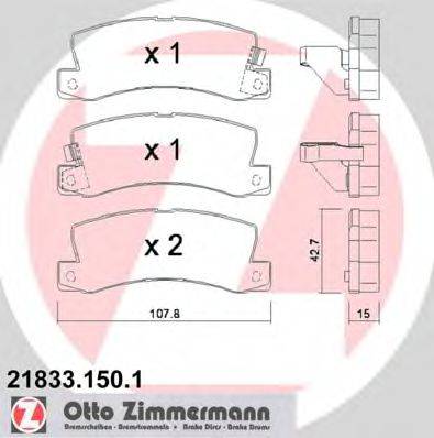 ZIMMERMANN 218331501 Комплект гальмівних колодок, дискове гальмо