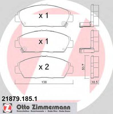 ZIMMERMANN 21880 Комплект гальмівних колодок, дискове гальмо