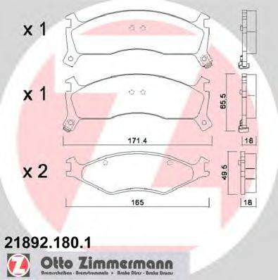 ZIMMERMANN 21893 Комплект гальмівних колодок, дискове гальмо