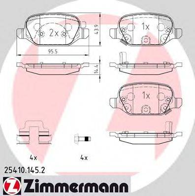 ZIMMERMANN 254101452 Комплект гальмівних колодок, дискове гальмо