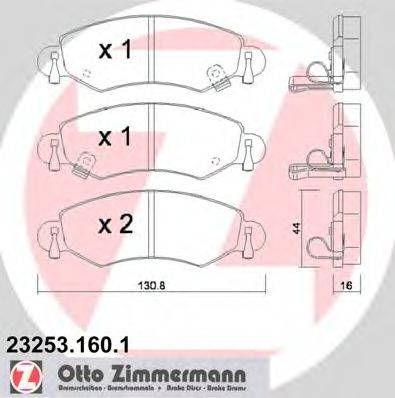 ZIMMERMANN 232531601 Комплект гальмівних колодок, дискове гальмо