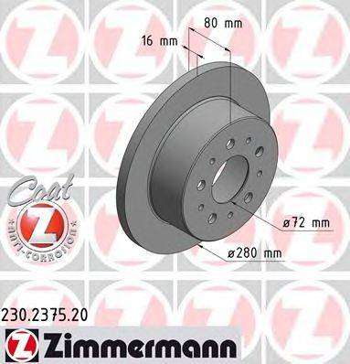 ZIMMERMANN 230237520 гальмівний диск