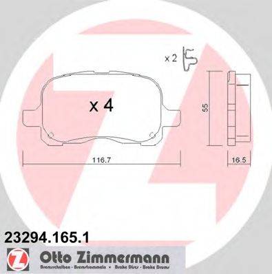 ZIMMERMANN 232941651 Комплект гальмівних колодок, дискове гальмо