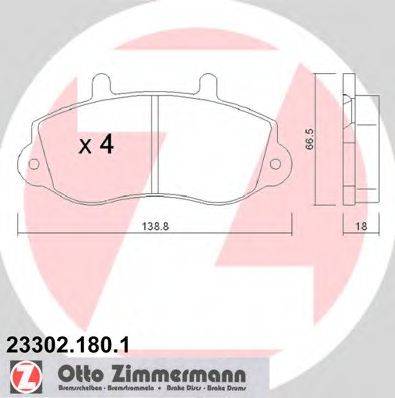 ZIMMERMANN 23302 Комплект гальмівних колодок, дискове гальмо