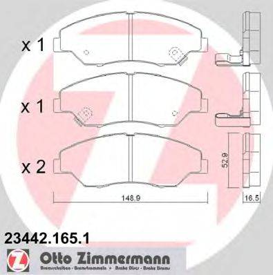 ZIMMERMANN 23443 Комплект гальмівних колодок, дискове гальмо