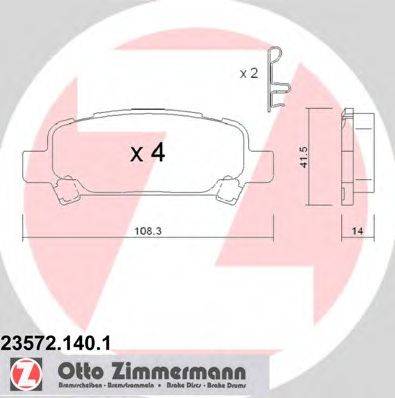 ZIMMERMANN 235721401 Комплект гальмівних колодок, дискове гальмо