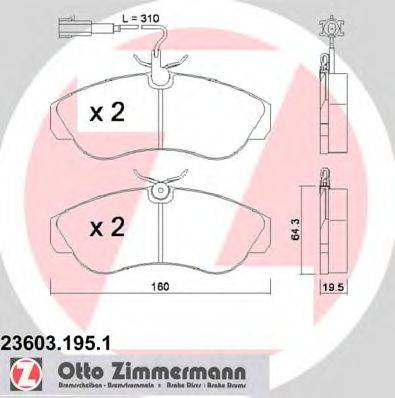 ZIMMERMANN 23603 Комплект гальмівних колодок, дискове гальмо