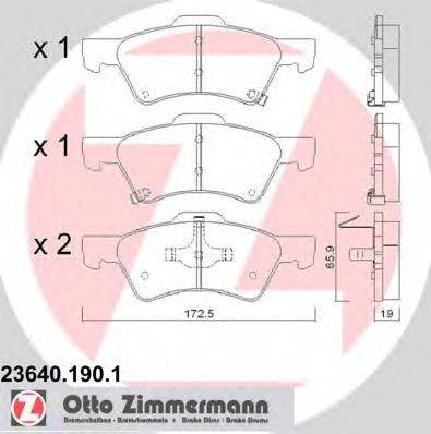 ZIMMERMANN 23641 Комплект гальмівних колодок, дискове гальмо