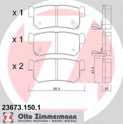 ZIMMERMANN 23674 Комплект гальмівних колодок, дискове гальмо