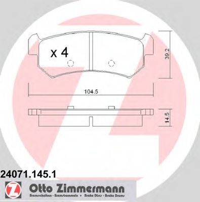 ZIMMERMANN 240711451 Комплект гальмівних колодок, дискове гальмо