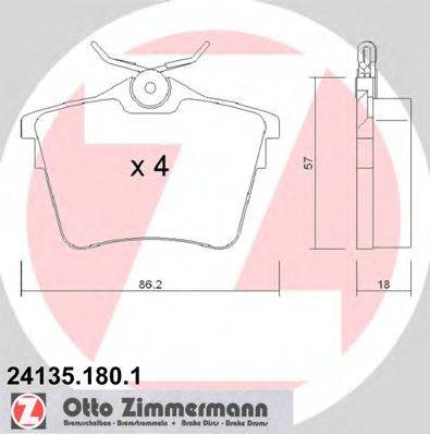 ZIMMERMANN 24135 Комплект гальмівних колодок, дискове гальмо
