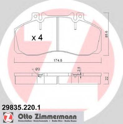 ZIMMERMANN 29835 Комплект гальмівних колодок, дискове гальмо