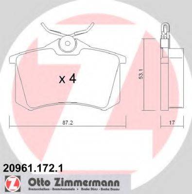 ZIMMERMANN 209611721 Комплект гальмівних колодок, дискове гальмо