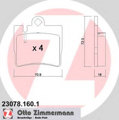 ZIMMERMANN 230781601 Комплект гальмівних колодок, дискове гальмо
