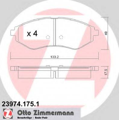 ZIMMERMANN 239741751 Комплект гальмівних колодок, дискове гальмо