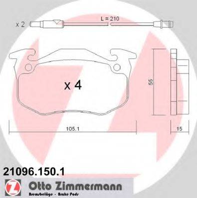 ZIMMERMANN 21096 Комплект гальмівних колодок, дискове гальмо
