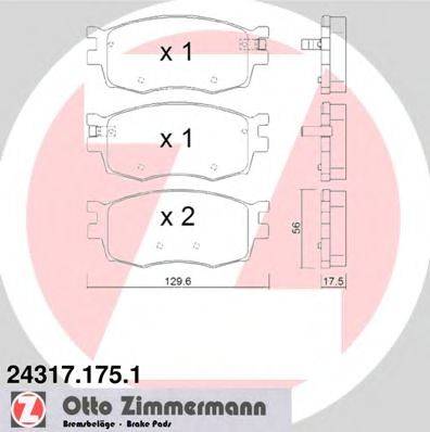 ZIMMERMANN 243171751 Комплект гальмівних колодок, дискове гальмо