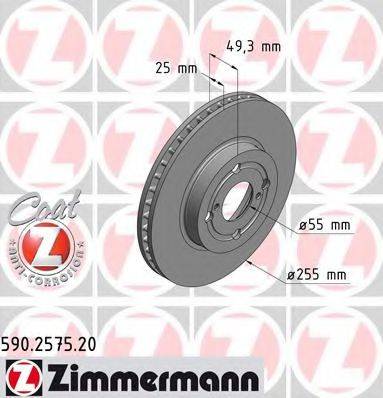 ZIMMERMANN 590257520 гальмівний диск
