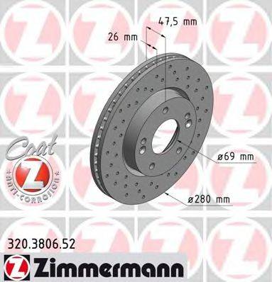 ZIMMERMANN 320380652 гальмівний диск