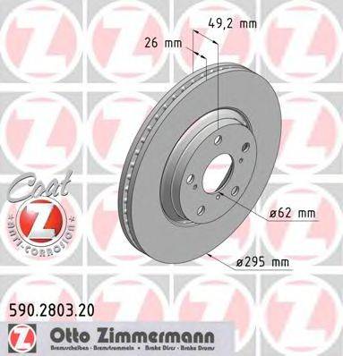 ZIMMERMANN 590280320 гальмівний диск