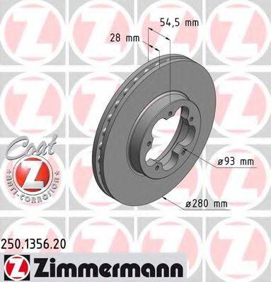 ZIMMERMANN 250135620 гальмівний диск