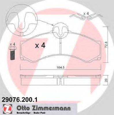 ZIMMERMANN 29076 Комплект гальмівних колодок, дискове гальмо