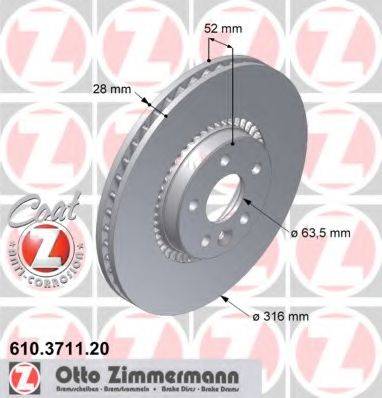 ZIMMERMANN 610371120 гальмівний диск