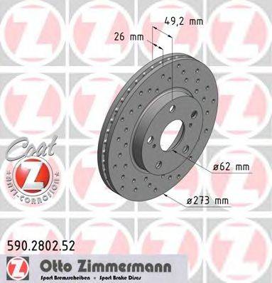 ZIMMERMANN 590280252 гальмівний диск