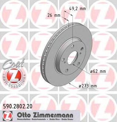 ZIMMERMANN 590280220 гальмівний диск