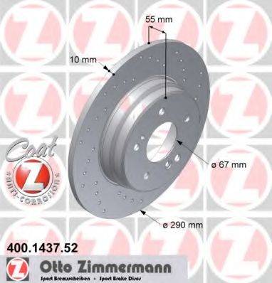 ZIMMERMANN 400143752 гальмівний диск