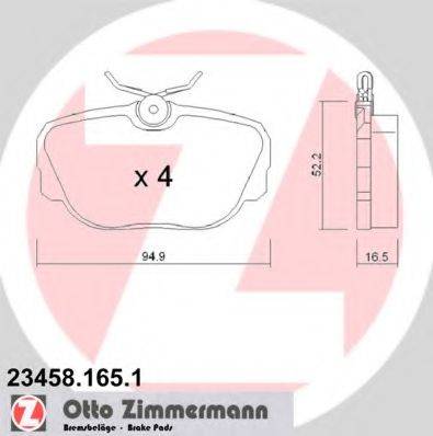 ZIMMERMANN 23458 Комплект гальмівних колодок, дискове гальмо