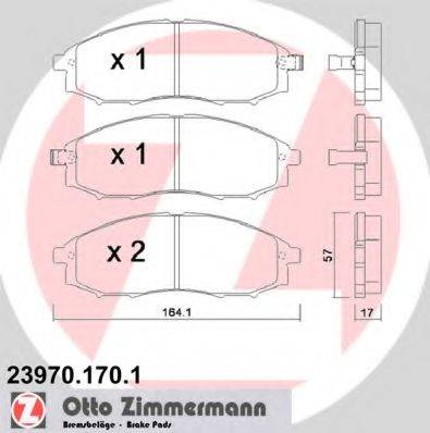 ZIMMERMANN 239701701 Комплект гальмівних колодок, дискове гальмо