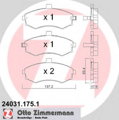 ZIMMERMANN 24032 Комплект гальмівних колодок, дискове гальмо