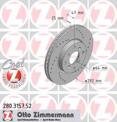 ZIMMERMANN 280315752 гальмівний диск