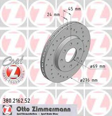 ZIMMERMANN 380216252 гальмівний диск