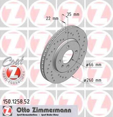 ZIMMERMANN 150125852 гальмівний диск