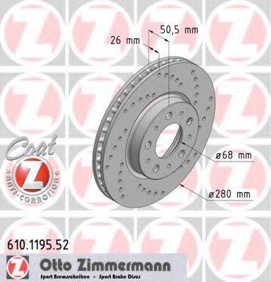 ZIMMERMANN 610119552 гальмівний диск