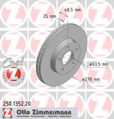 ZIMMERMANN 250135220 гальмівний диск