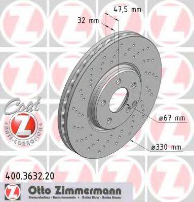 ZIMMERMANN 400363220 гальмівний диск