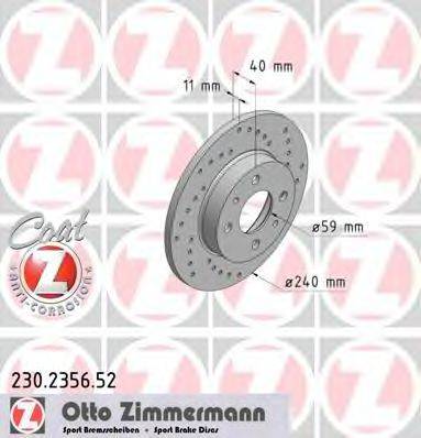 ZIMMERMANN 230235652 гальмівний диск