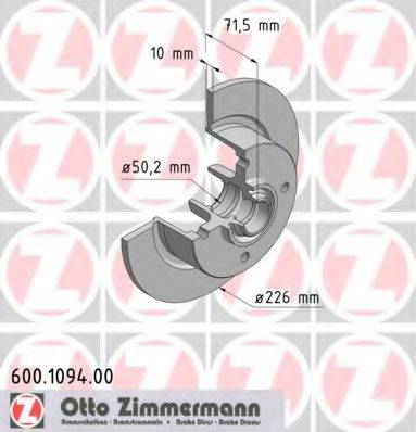ZIMMERMANN 600109400 гальмівний диск