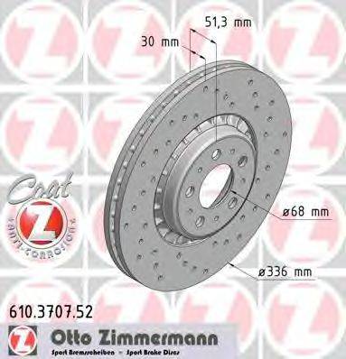 ZIMMERMANN 610370752 гальмівний диск