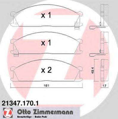 ZIMMERMANN 213471701 Комплект гальмівних колодок, дискове гальмо
