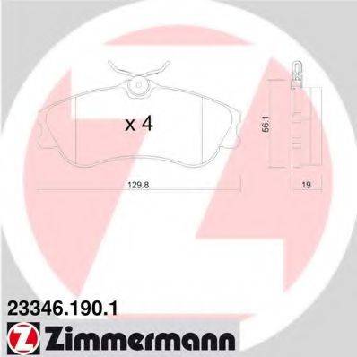 ZIMMERMANN 23346 Комплект гальмівних колодок, дискове гальмо
